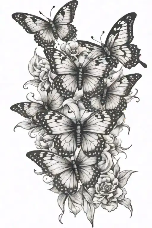Butterflies and cross tattoo tattoo design idea