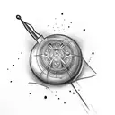 cursive pendulum  tattoo design idea