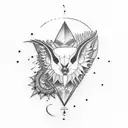 cursive pendulum  tattoo design idea