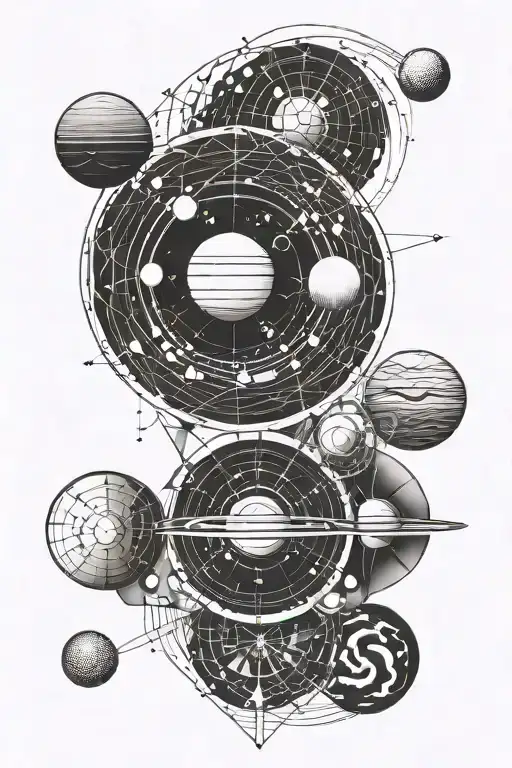 planetary path tattoo design idea