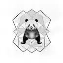Panda bear on bamboo forest tattoo design idea