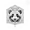 Panda bear on bamboo forest tattoo design idea