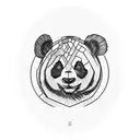 Panda bear on bamboo forest tattoo design idea