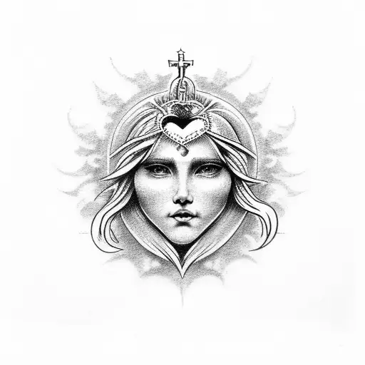 Sacred Heart tattoo design idea