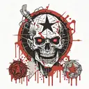 The bloody zombie in the pentagram of the heartbreakers is light tattoo design idea