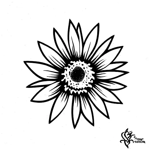 aster flower no stem tattoo design idea