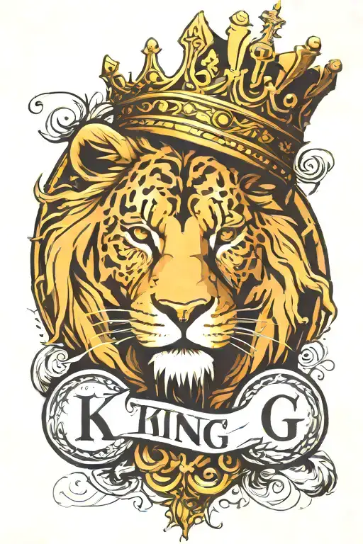 I need a minimalist tattoo design that incorporates the letters K, I, N, D, and G in such a way that both words "KING" a tattoo design idea