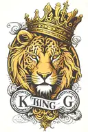 I need a minimalist tattoo design that incorporates the letters K, I, N, D, and G in such a way that both words "KING" a tattoo design idea