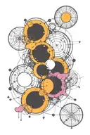 moon phases taurus constellation tattoo design idea