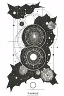 moon phases taurus constellation tattoo design idea
