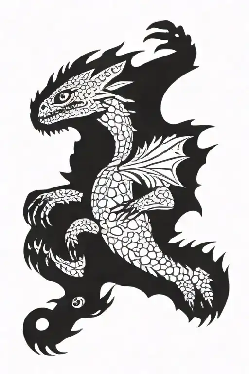 lightsbaer with how to train your dragon flying tattoo design idea