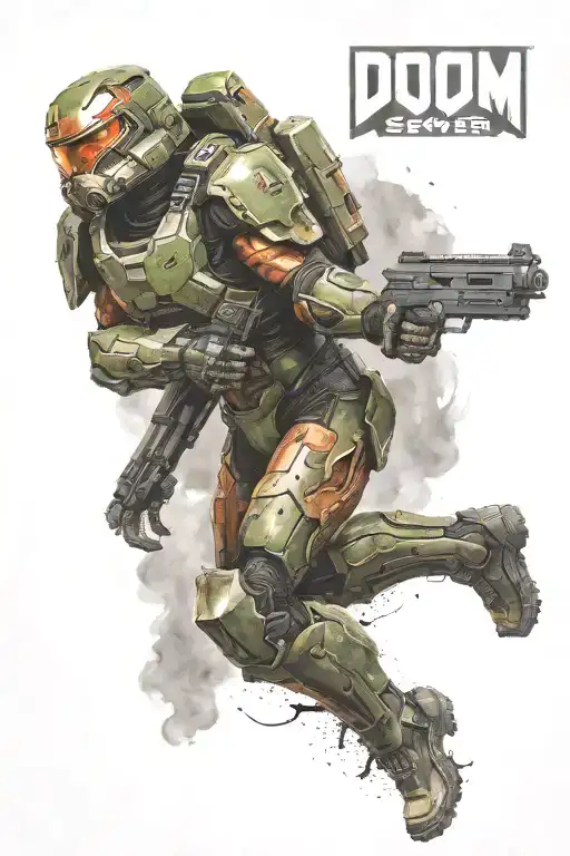 Doom Slayer tattoo design idea