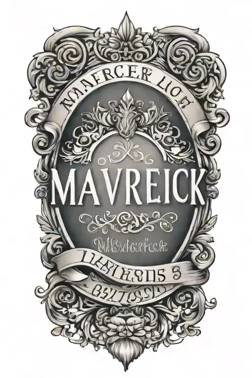 Maverick name tattoo with date 30/05/2024 tattoo design idea