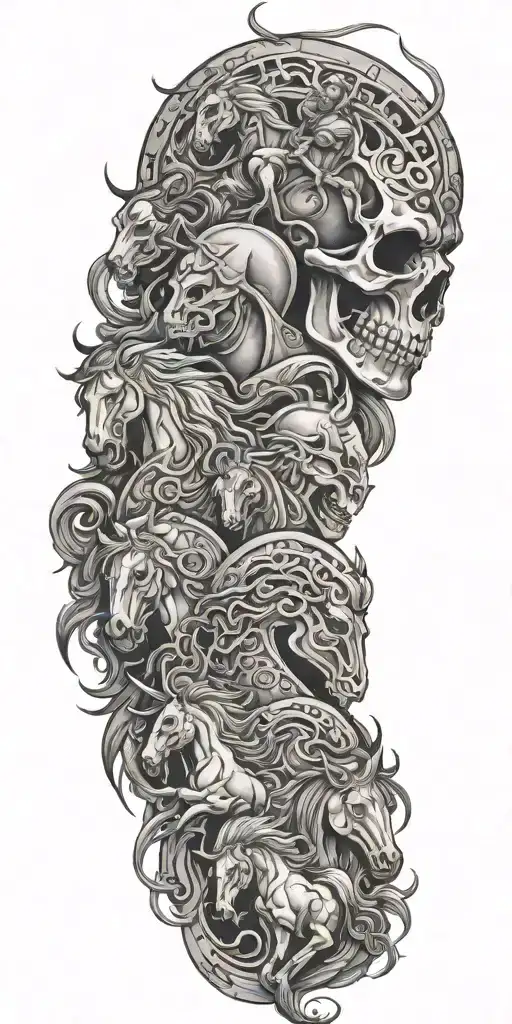 four horsemen of the apocalypse tattoo design idea