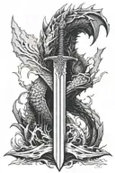 Berserk dragonslayer sword in ground tattoo design idea
