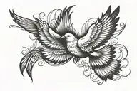 dove flying tattoo design idea