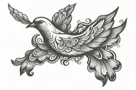 dove flying tattoo design idea