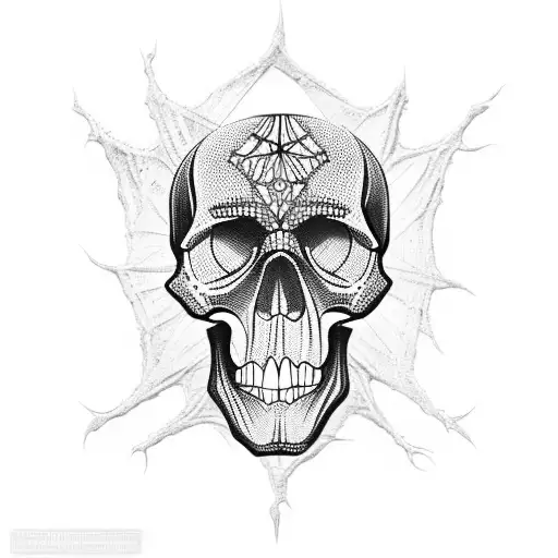 Skull spider tattoo design idea