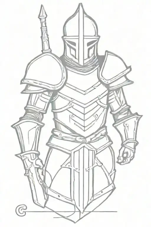 full plate medieval  armor tattoo design idea