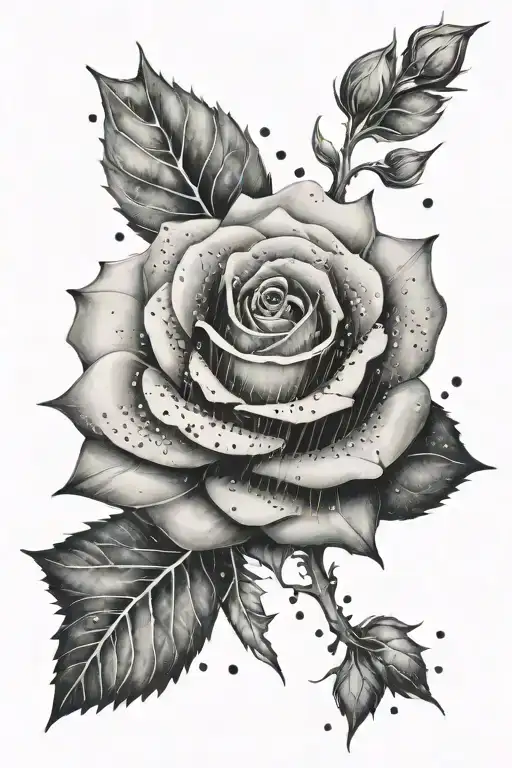A watercolor geometric rose for back  tattoo design idea