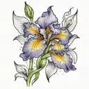 iris flower space tattoo design idea