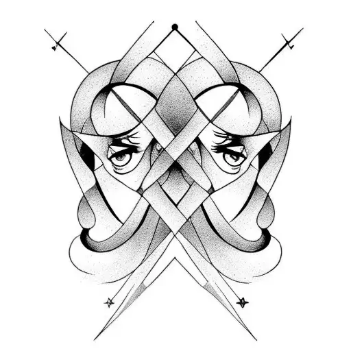 Gemini, snake, witchy,  colorful tattoo design idea