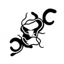 Gemini, snake, witchy,  colorful tattoo design idea