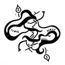 Gemini, snake, witchy,  colorful tattoo design idea