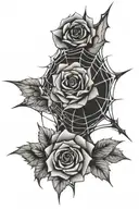 spider web, rose tattoo design idea
