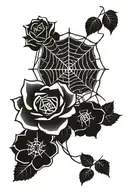spider web, rose tattoo design idea