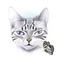 cat whith a butterfly on the nose tattoo design idea