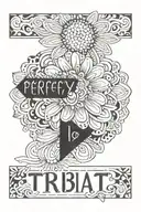 daisy armband featuring the words perfectly imperfect tattoo design idea