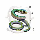 Snake wrapped around the shoulder with elements of trees and architecture   tattoo design idea