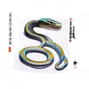 Snake wrapped around the shoulder with elements of trees and architecture   tattoo design idea