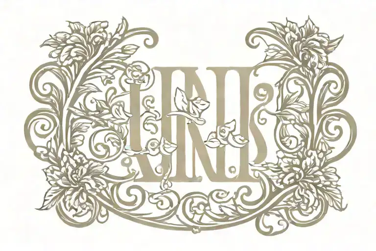 Initials LRL surrounded tattoo design idea