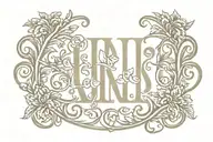 Initials LRL surrounded tattoo design idea