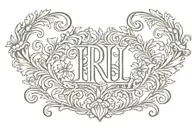 Initials LRL surrounded tattoo design idea