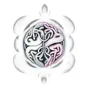 heart and brain with yin and yang tattoo design idea