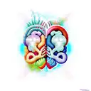 heart and brain with yin and yang tattoo design idea