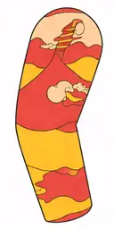 wizard patchwork sleeve minimal background tattoo design idea