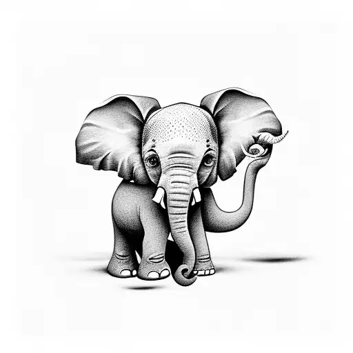 Baby and mom elephant tattoo design idea