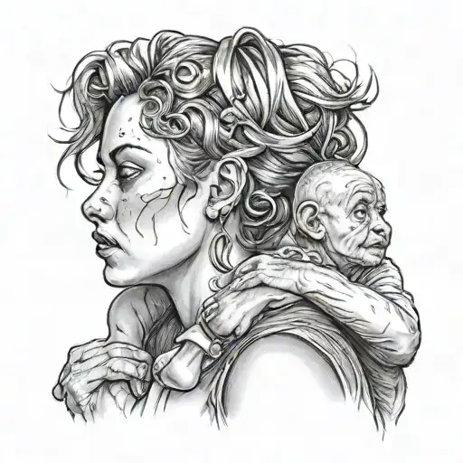 lesbian girl on top tattoo design idea