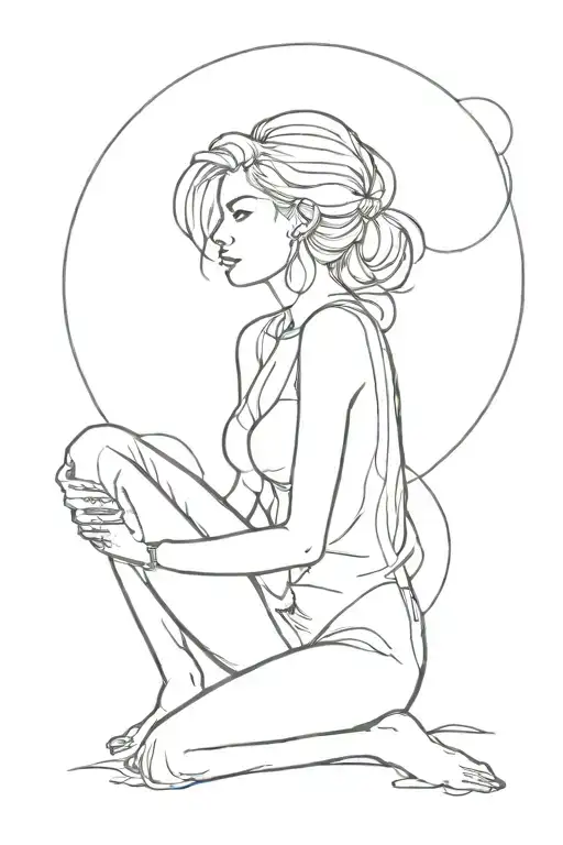 lesbian girl on top tattoo design idea