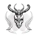 capricorn with skull tattoo design idea