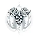 capricorn with skull tattoo design idea