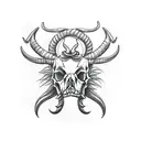 capricorn with skull tattoo design idea