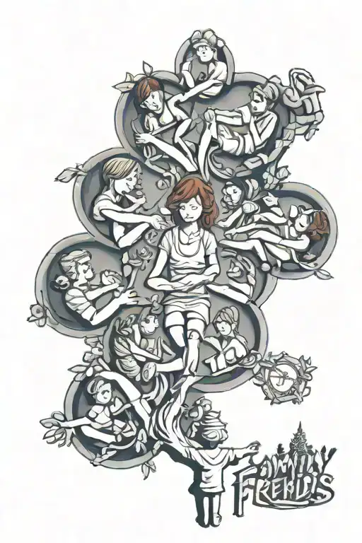 Family and friends tattoo design idea