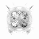 Yin and Yang, but the two sides are Knight helmets tattoo design idea