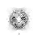 Yin and Yang, but the two sides are Knight helmets tattoo design idea