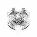 Yin and Yang, but the two sides are Knight helmets tattoo design idea